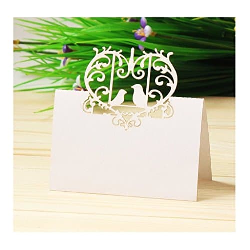 VStoy 100pcs Laser Wedding Table Name Holder Table Decoration Name Place Cards Wedding Party Favor
