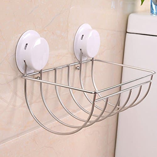 Pointth Creative Ultra-light 350g Anti Rust Waterproof Stainless Steel Toilet Paper Holder Suction Wall Type Roll Paper Rack Paper Towel Holder Napkin Sucker Shelf(size:L25.5*W15.9*H17cm)