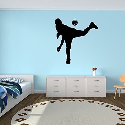 Baseball Pitcher Black Wall Decal - 24" Peel and Stick Removable Graphic by TrekGraphics