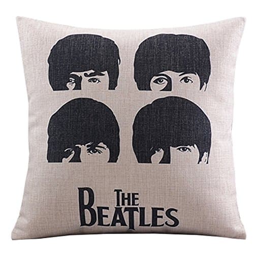 Magicboxes Cotton Linen Decorative Throw Pillow Case Cushion Cover the Beatles Head Square 18" Pillow Set Pillow Insert
