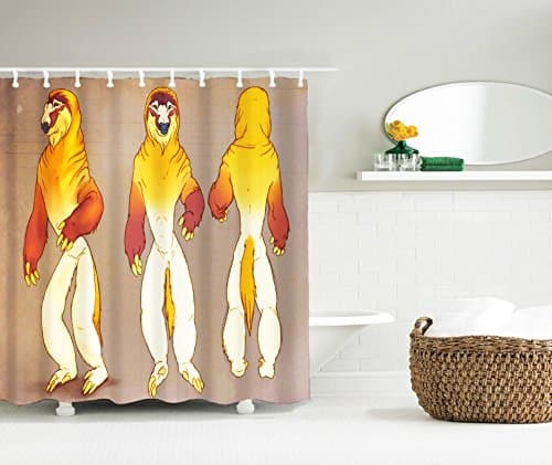 Three Werewolf Decor High Quality Polyester Shower Curtains Liner,with 12 Hooks , 180*180
