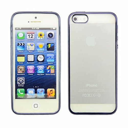 Device Fun - Ultra Thin 0.3mm Chrome Plated TPU Gel Case Skin Cover with Screen Protector(Titanium Grey ,For iPhone 5/5S/SE )