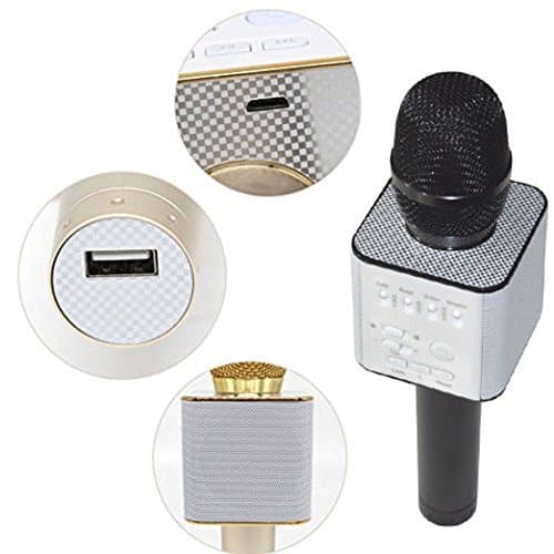 JUDASENYE Portable Magic Karaoke Wireless Handheld Microphone Bluetooth Speaker Player Recorder For Apple iPhone Android Smartphone PC Music Playing Singing Home KTV (Q9 Black)