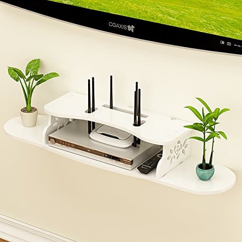 Shelving MEIDUO Wall Mount 2 Tier Hollow Carved Cube Shelf Decoration DVD Player PlayStation Shelves Storage White very durable (Color : C)