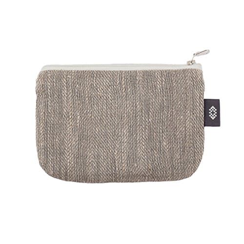 Small Grey Makeup Bag - 100% Flax Linen - Small Canvas Zipper Bag - Lipstick Bag - Clutch Purse - Pencil Case - iPhone 7 Case - Small Travel Kit - Clutch Wallet | Handcrafted by ThingStore
