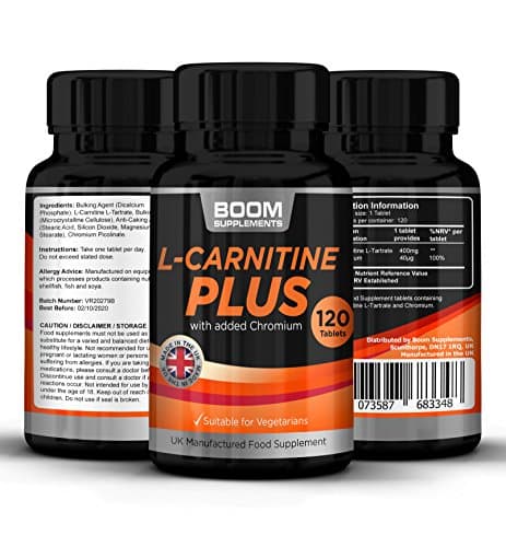 Acetyl L Carnitine Plus | 120 Max Strength L Carnitine L-Tartrate Tablets with added Chromium | 4 FULL Month Supply | 120 Powerful Energy Boosting Capsules | Improve Athletic Performance | Safe And Effective | Best Selling L-Carnitine Pills | Manufactured In The UK! | 30 Day Money Back Guarantee (packaging may vary)