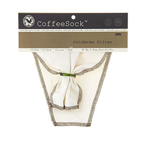 CoffeeSock 100% Organic cotton Reusable ColdBrew filter 1/2 Gallon (64oz) (Natural) by CoffeeSock