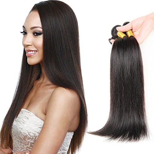 9A Grade 12” 14” 16” Inch 100g Good Quality Unprocessed 3Bundles Natural Black Color Brazilian Straight Hair Weft Human Hair Extension
