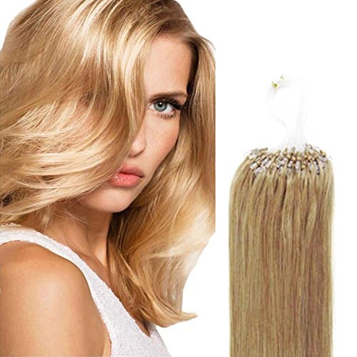 Yotty 100% Indian Remy Human Hair Extensions Micro Ring Loop Bead Tipped Hair 1g/s 50S/Set (20Inch, Ash Blonde)
