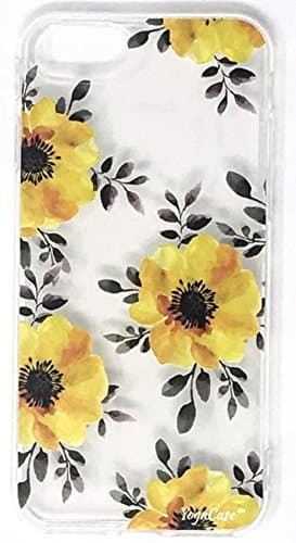 Samsung Galaxy S7 Edge Case, YogaCase InTrends Silicone Back Protective Cover (Yellow Flowers)