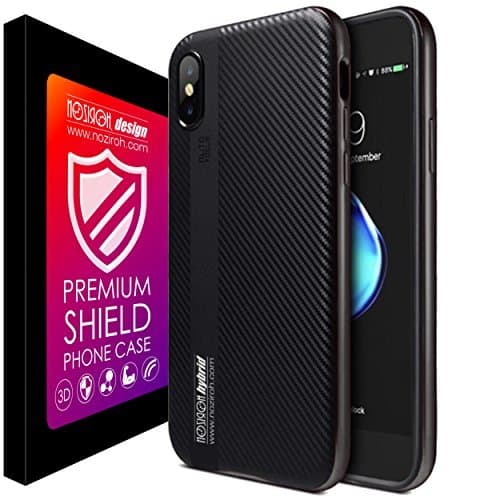 Noziroh Hybrid Cover Case Case Apple iPhone X 10 Bumper 3D Design Metal Fashion - Grey