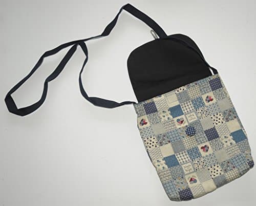 Japanese Harajuku Bag, weird and cool design(medium size,21cm wide x 26cm height), love blue , love white .love squares