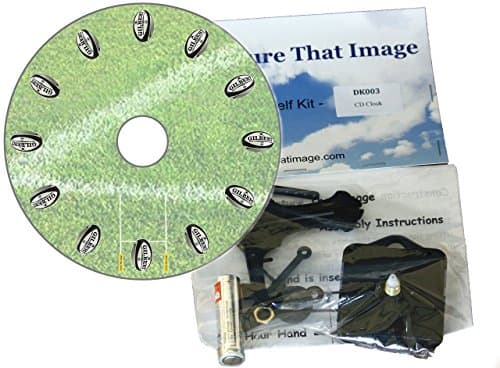 DIY CD Clock Kit - Rugby, with Rugby ball Dial (no numbers)