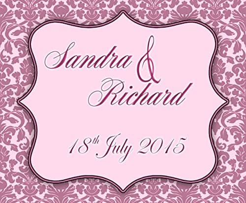 Personalised Damask Champagne Label (Pack of 5) (Pink)