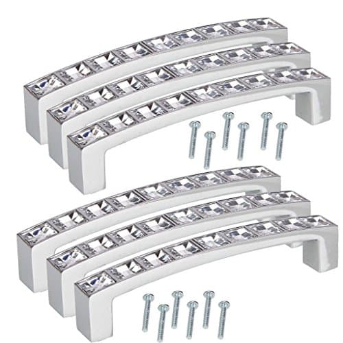 Advogue Crystal Rhinestone Post-modern Style Drawer Cabinet Wardrobe Pull Handle Cupboard Door Handle,Pack of 6