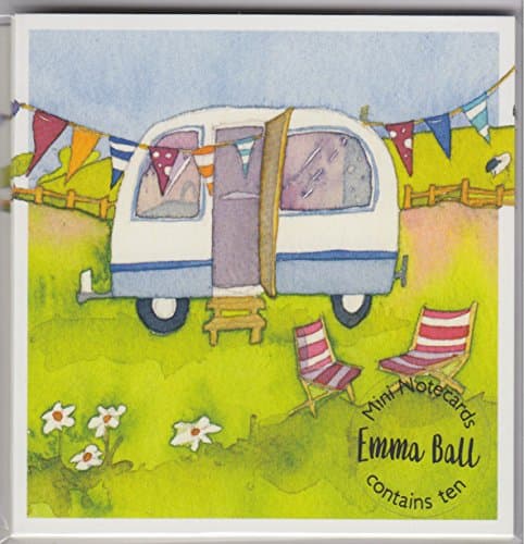 Glamping Notelets Pack of 10 Mini Camping Cards by Emma Ball