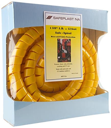 Pre-Cut Spiral Wrap Hose Protector, 1.5 OD, 12' Length, Yellow by Safe-Spiral