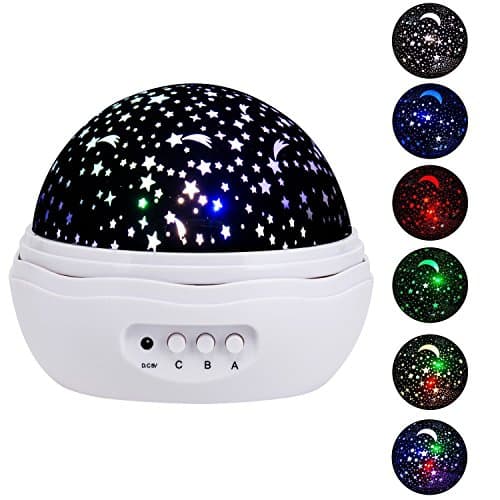 Star Lights Projector Rotating Night Light 4 Kinds of Color With 8 Lighting Mode Best for Baby and Kids Bedroom (white)