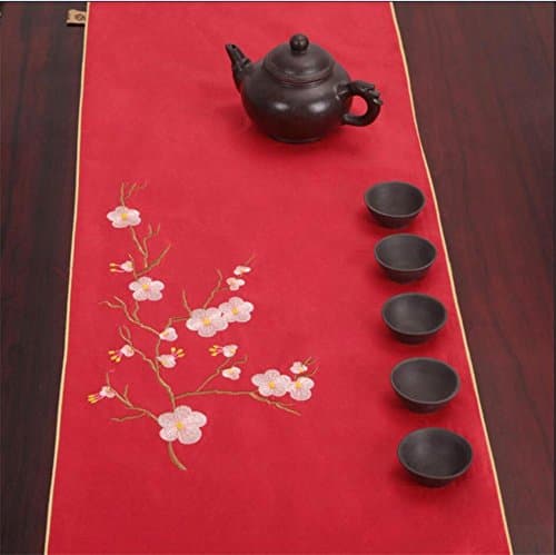 ADDMAT® Table Runner Tea table table flag cloth embroidery tea curtain tea pad long table flag tablecloth , A , 33*300cm
