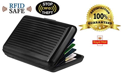 Aluminium Security Credit Card Holder - Protects Your Identity (Black)