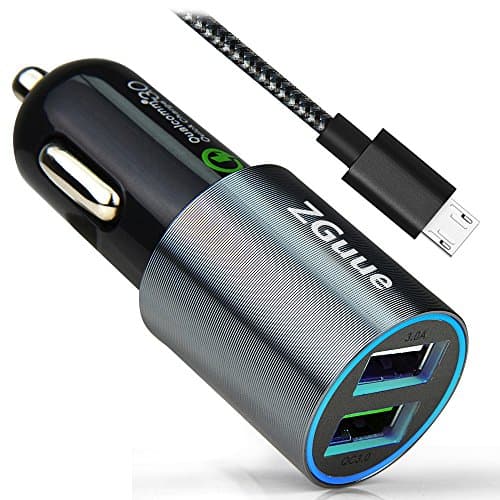 Quick Charge 3.0 34W Dual USB Car Charger with Automatic Voltage and Current Adjustment for iPhone, iPad Samsung Galaxy S7 / S6 / Edge / Plus, Note 5 / 4, LG G5, HTC 10 and Other Universal Phone(Black)