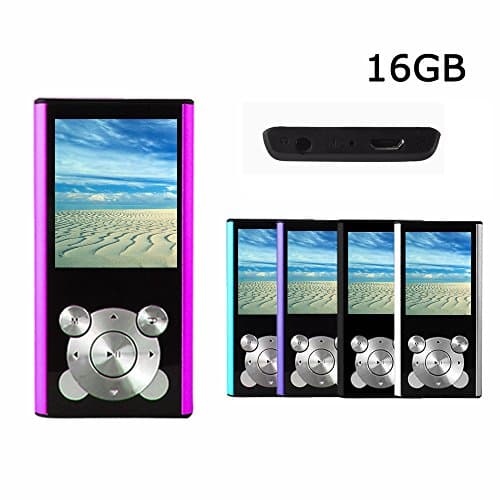 Crillutar 16GB MP3 Player MP4 Player Internal Memory Media Player Portable Video Player / Music Player / Voice (Pink)