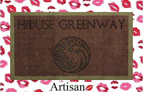 70cm x 40cm LIGHT / GREY Washable Door Mat Game of Thrones HOUSE PERSONALISED LANNISTER EMBLEM by ARTISAN KISS