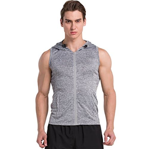 Willarde Men's Full-Zip Hooded Sleeveless Shirt