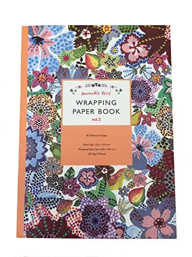 Wrapping Paper Book – 2 Styles with 10 Assorted Sheets and 20 Gift Tags (Floral Orange)