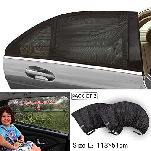 SmartSpec Universal Fit Car Rear/side Window Sun Shades Mesh UV Protection Baby Child Size L 113x51cm