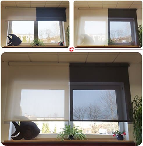 Electrical shading and dimming blinds, with exceptionally fast radio tube motor including wall and ceiling bearings, different dimensions (1 piece)., weiß, 70% lichtdurchlässig, 1400 x 2500 mm