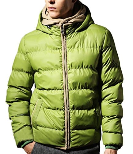 COOLIE Packable Cotton Hooded Jacket Green for Men