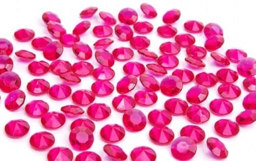100 Diamond Confetti Wedding Table Scatter Acrylic Crystals Diamond Decoration (Hot Pink, 10mm - 4 Carat)