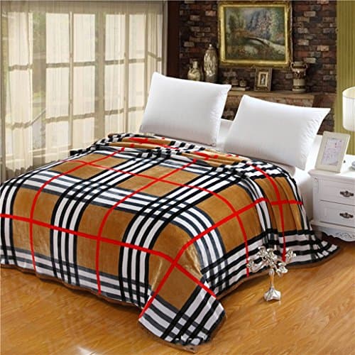 Blanket Throw Winter ultra - soft flannel double - sided large - size printing high - end warmth Bed blanket ( Color : Brown , Size : 150*200cm )