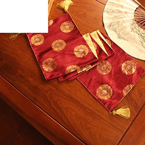 Chinese style wind table table flag,new classical brocade coffee table flag fabric bed flag-D 30x160cm(12x63inch)
