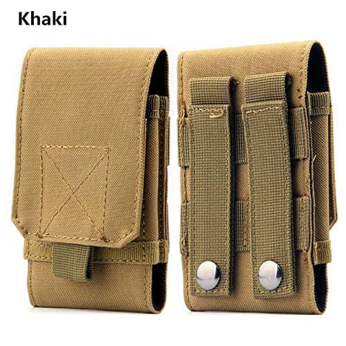 Tactical Molle Nylon Cell Phone Case Pouch Bag For Samsung Galaxy Galaxy S7 Edge/On Nxt 5.5 inch Smartphone (Khaki)