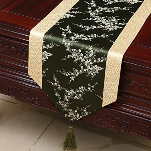 Classical Table Runner Gabe,Brocade Satin Coffee Cloth,Chinese-style American-style Modern European-style Table Cloth,Placemat Set-U 33x300cm(13x118inch)