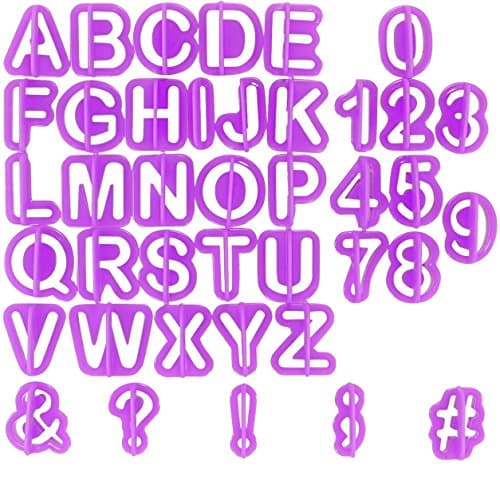 Chefarone Icing Letter Cutters for Cake Decorating - 40 Pcs - Alphabet and Number Cutters - Icing Cutout Decorating Set