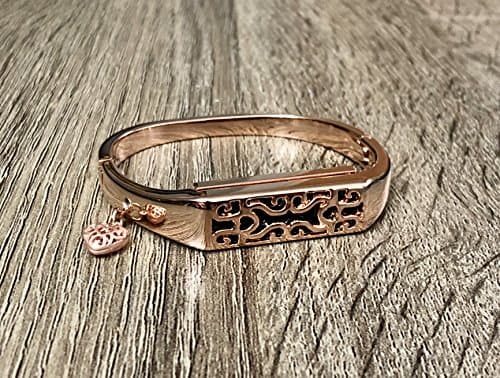 Luxury Rose Gold Color Bracelet for Fitbit Flex 2 Activity Tracker Luxury Handmade Fitbit Flex 2 Heart Charm Rose Gold Fitbit Flex 2 Jewelry Band