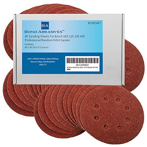 40 Bond Abrasives Sanding Sheets For Bosch GEX 125-150 AVE Professional Random Orbit Sander 40 Grit (V Coarse)