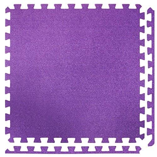 6 Large Purple Carpet Interlocking Foam Mats - Perfect for Floor Protection, Garage, Exercise, Yoga, Playroom. Eva foam (6 tiles, Each tile = 60 x 60cms)