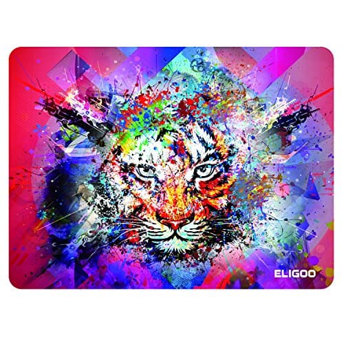 Eligoo Mouse Pad Small Rectangle Funny Cartoon Gaming Mat - Colorful Tiger