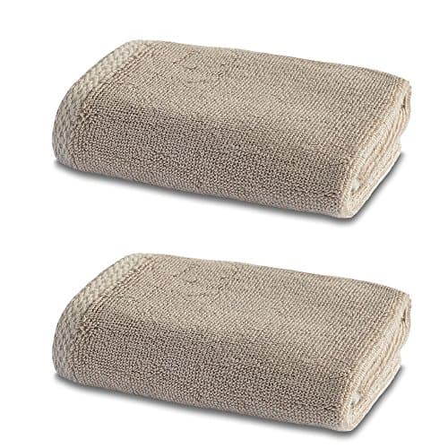 Bamboo Bath Linen - Luxury Double Pack - 2 x Bamboo Face Cloths 600gsm - Latte