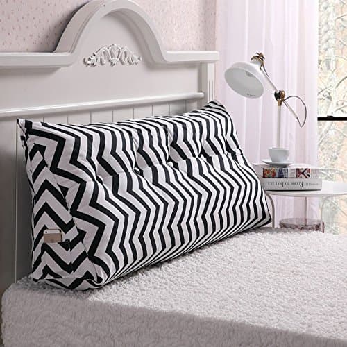 Fine Double Bedroom Bedside Triangle Cushions Canvas Sofa Soft Bag Half Lying Big Pillow, Removable Washable A++ ( Color : 3# , Size : 100cm )