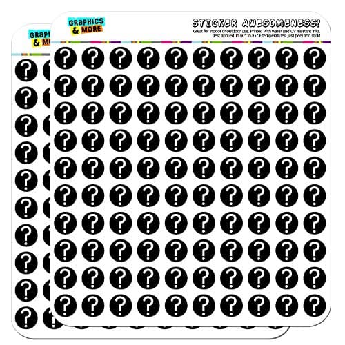 GRAPHICS & MOREMystery Question Mark 1.3cm (0.5") Scrapbooking Crafting Stickers