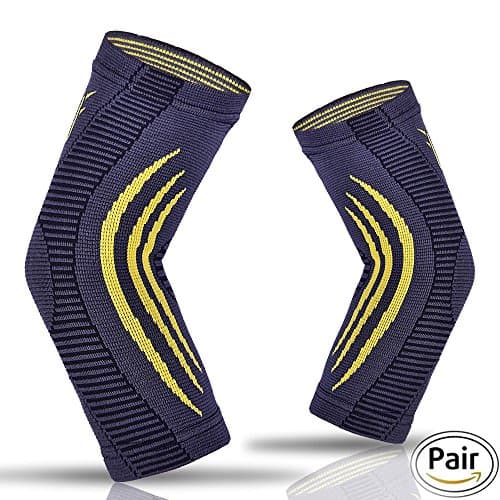 Upfist Elbow Brace Compression Sleeve Elbow Support for Weightlifting- Joint Pain, Tendonitis, Arthritis, Arm Protection, Tennis and Golfers Elbow - Pair