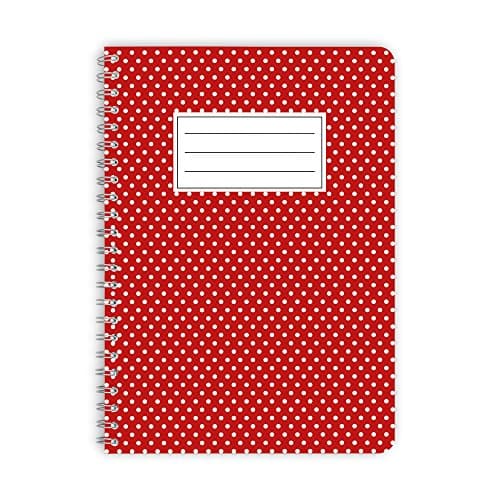 Purepaper | Notebook | 1010 Red with Dots A5 Spiral Pad 60 Sheets Spotted