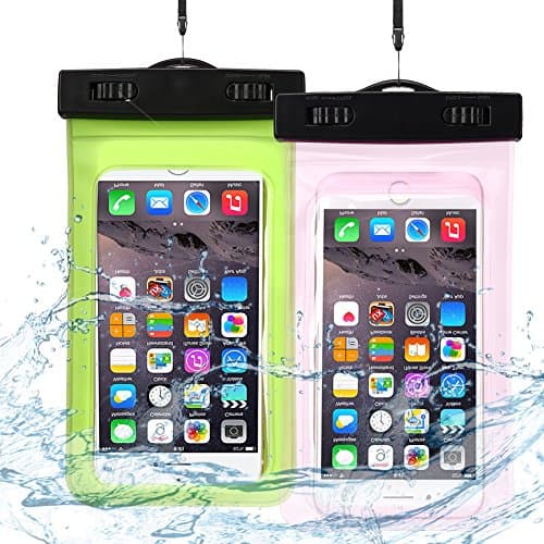 2 x Waterproof Case Waterproof Pouch Case Cover Pouch with Neck Strap and Armband for Galaxy A3 A5 A7 2017 Samsung J3 J5 J7 2016 Case Cover Universal IPX8 Certified Case Pouch iPhone SE iPhone 6S iPhone SE iPhone 7 Plus Soft Plastic Waterproof Bumper Galaxy A3 2017 A5 2017 Grand Prime S6 S6 Edge S7 S7 Edge S8 S8 + S5 S5 Mini Protection for Huawei P8 Lite Huawei P9 Lite P8 Lite 2017 Wiko Sony HTC etc. Less than 6 Inches Green + Light Pink