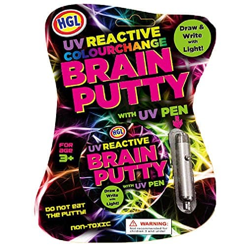 UV Brain Putty with UV Pen for Adults & Kids Playdough Bouncy Clever Slime Stress Relief Magic DIY Toy Great Birthday or Xmas Present