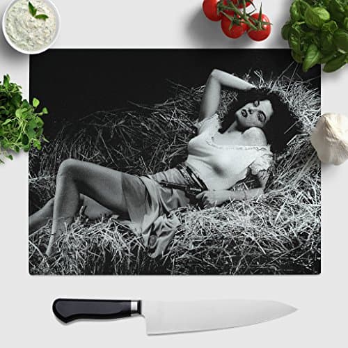 Arty Pie Jane Russell Lay Down Glass Chopping Board, Multi-Colour, 39 x 29 cm, Large
